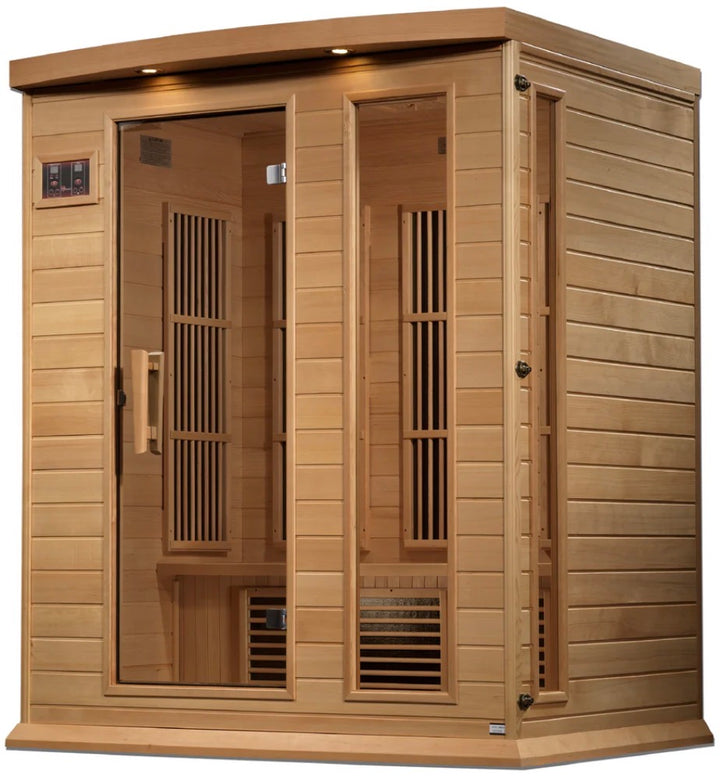 Maxxus 3-Person Near Zero EMF FAR Infrared Sauna – Hemlock (MX-K306-01-ZF HEM)