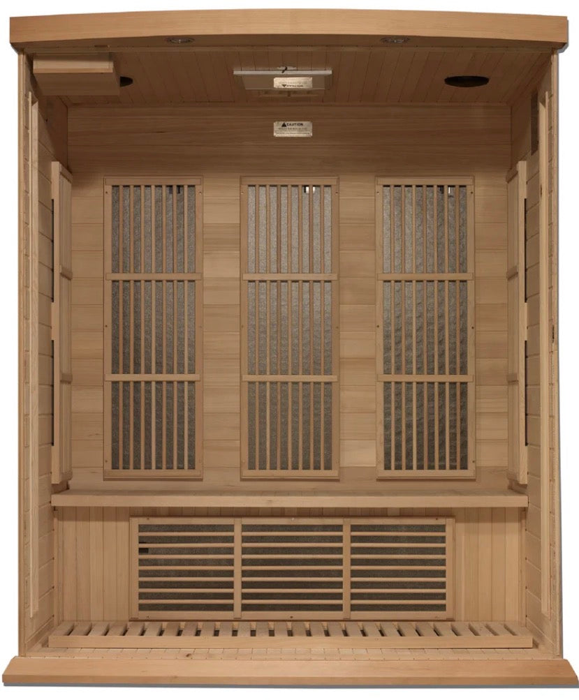 Maxxus 3-Person Near Zero EMF FAR Infrared Sauna – Hemlock (MX-K306-01-ZF HEM)