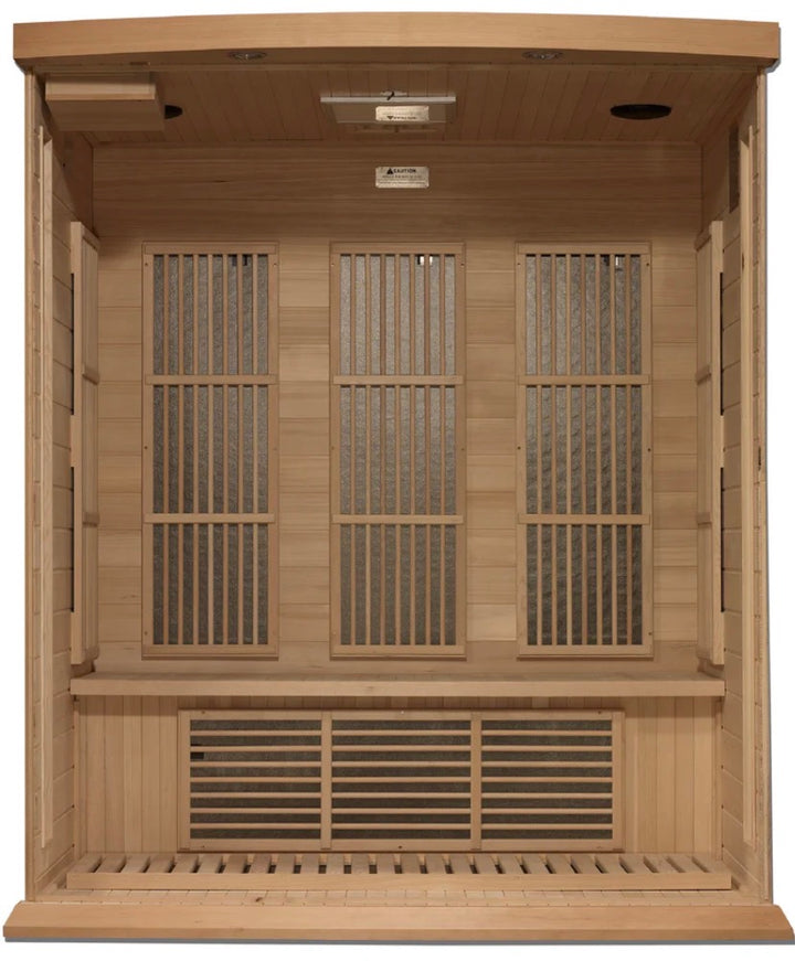 Maxxus 3-Person Near Zero EMF FAR Infrared Sauna – Hemlock (MX-K306-01-ZF HEM)