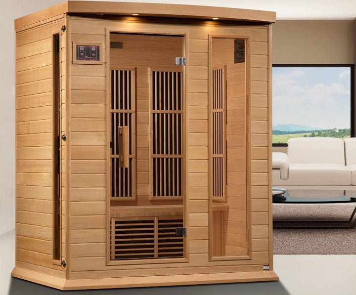 Maxxus 3-Person Near Zero EMF FAR Infrared Sauna – Hemlock (MX-K306-01-ZF HEM)