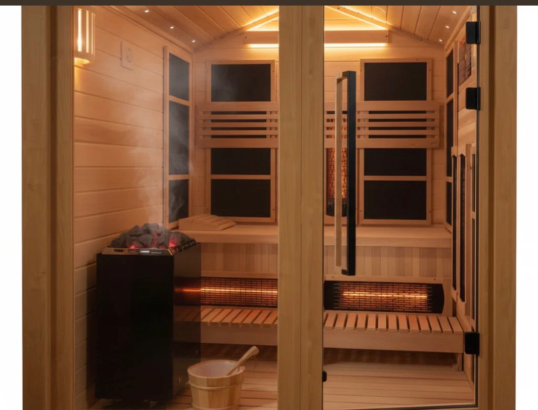 Golden Designs Loviisa Edition 3-Person Hybrid Outdoor Sauna | GDI-8523-01
