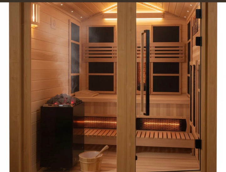 Golden Designs Loviisa Edition 3-Person Hybrid Outdoor Sauna | GDI-8523-01