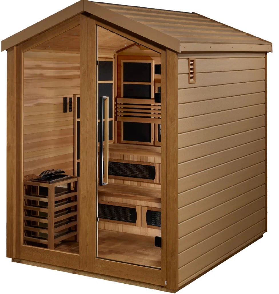 Golden Designs Kaskinen Edition 6-Person Hybrid Outdoor Sauna | GDI-8526-01